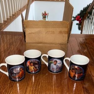NEW IN BOX Vintage The Hamilton Collection 1983 Set of 4 Star Trek Mug Set